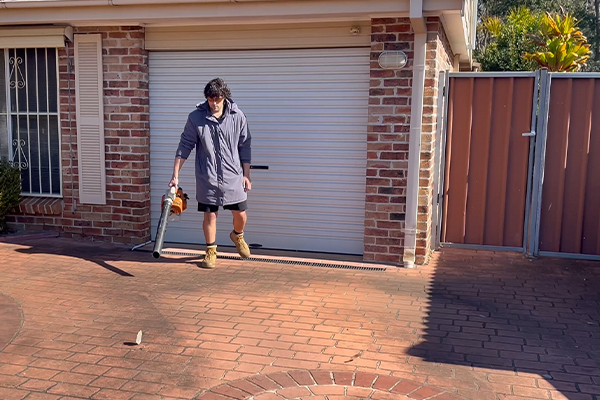 Driveway preparation for pressure cleaning in Sydney